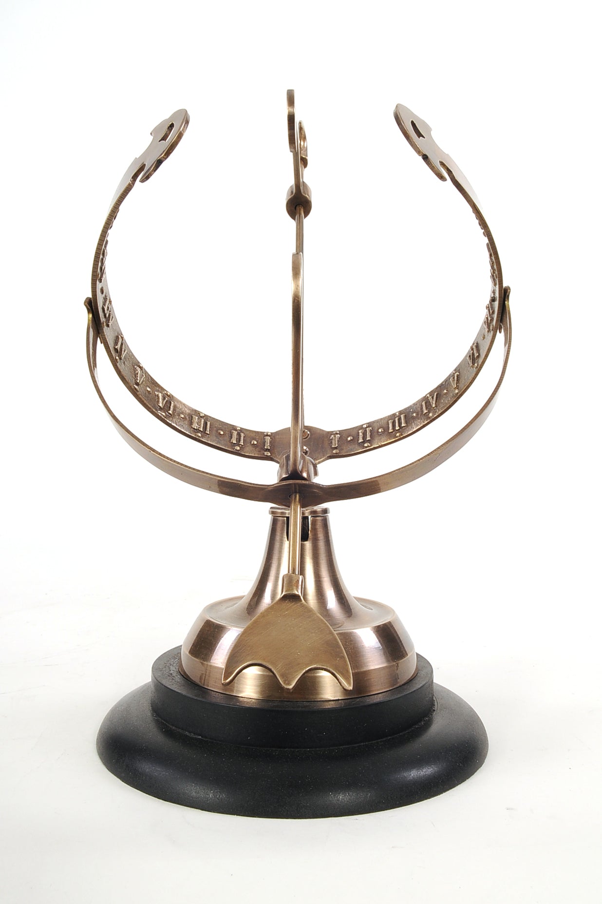 Brass Armillary On Wooden Base By Homeroots | Sculptures | Modishstore - 6