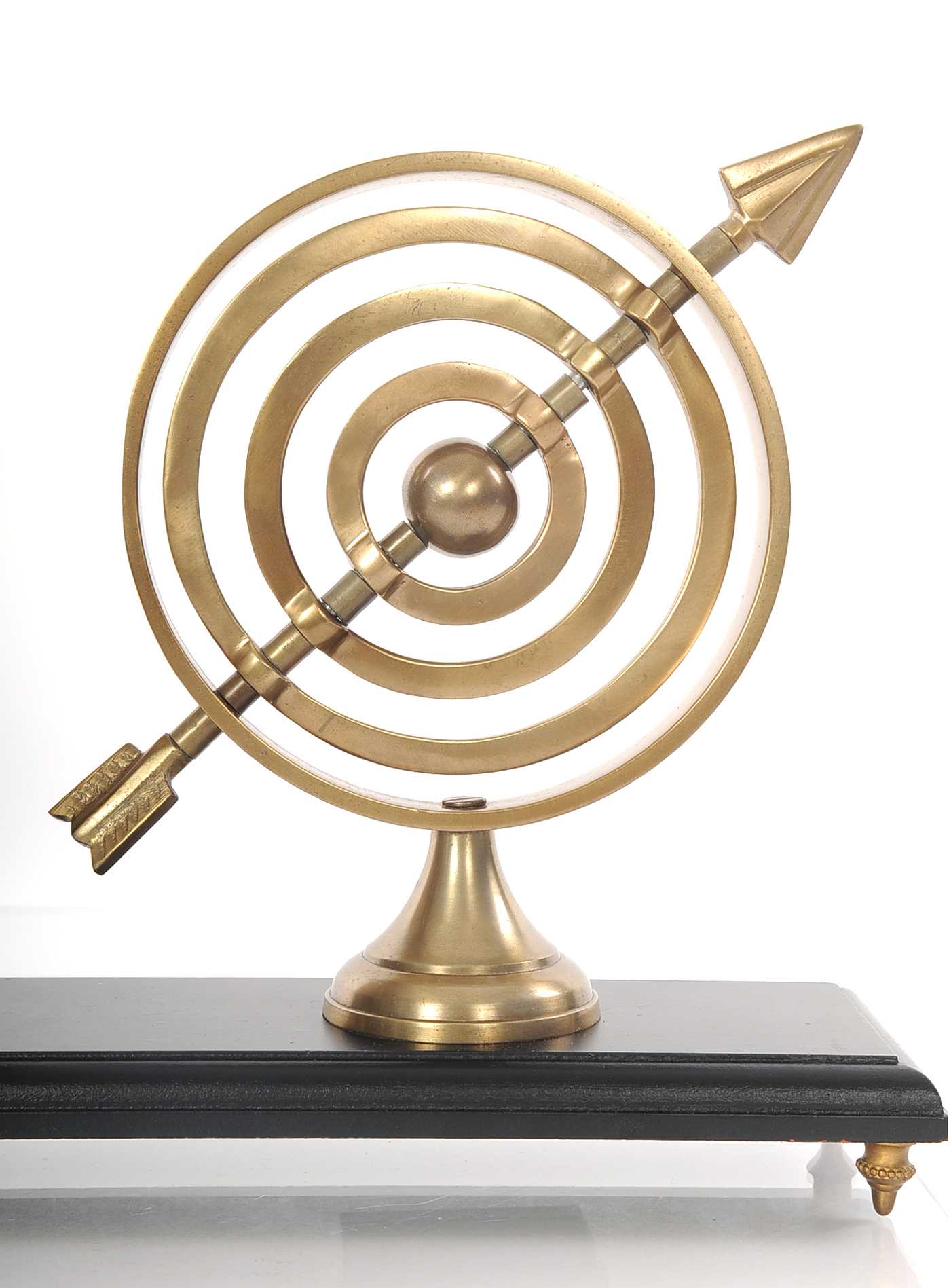 Armillery Clock and Globe On Wood Base By Homeroots | Sculptures | Modishstore - 4