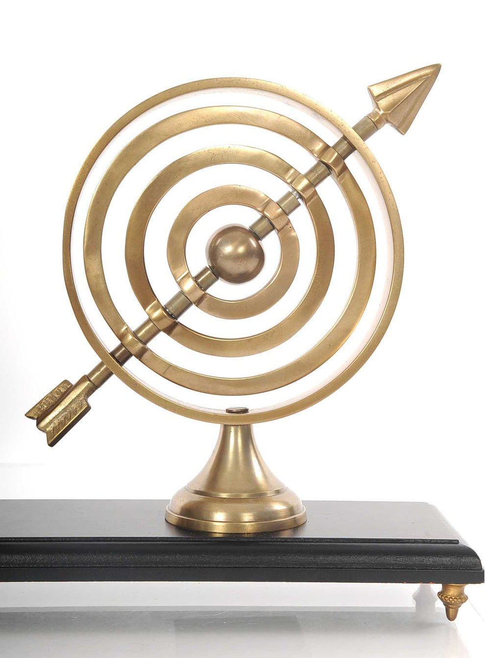 Armillery Clock and Globe On Wood Base By Homeroots | Sculptures | Modishstore - 4