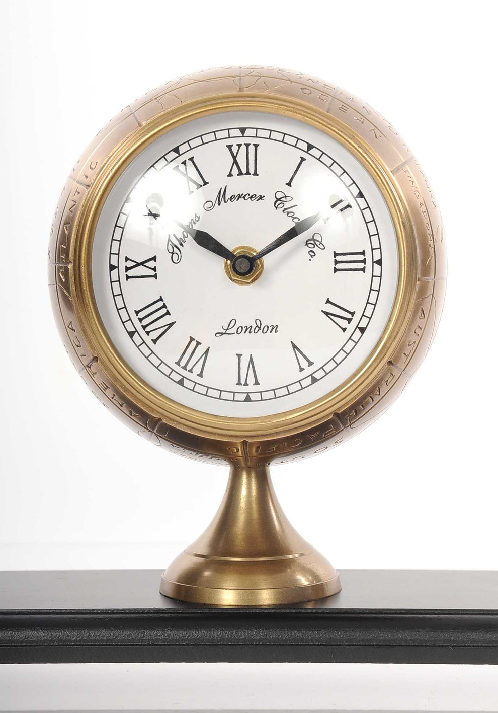 Armillery Clock and Globe On Wood Base By Homeroots | Sculptures | Modishstore - 5