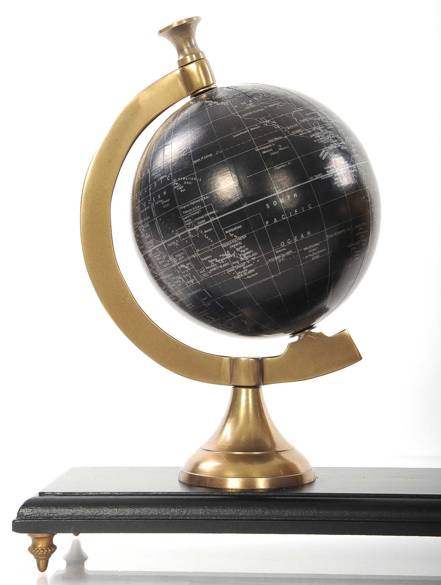 Armillery Clock and Globe On Wood Base By Homeroots | Sculptures | Modishstore - 6