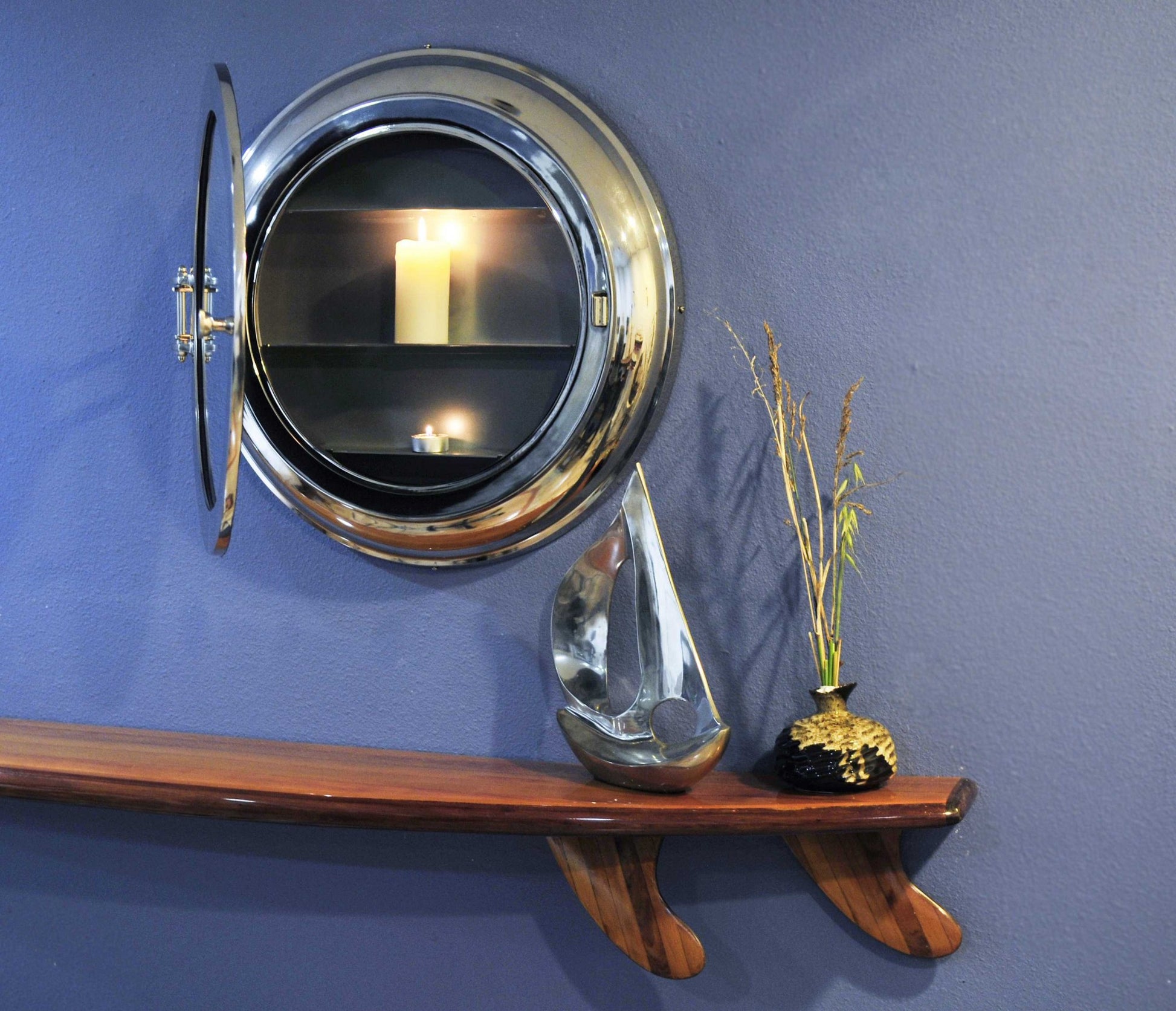 Aluminum Wall Mirror with Storage By Homeroots | Sculptures | Modishstore - 4