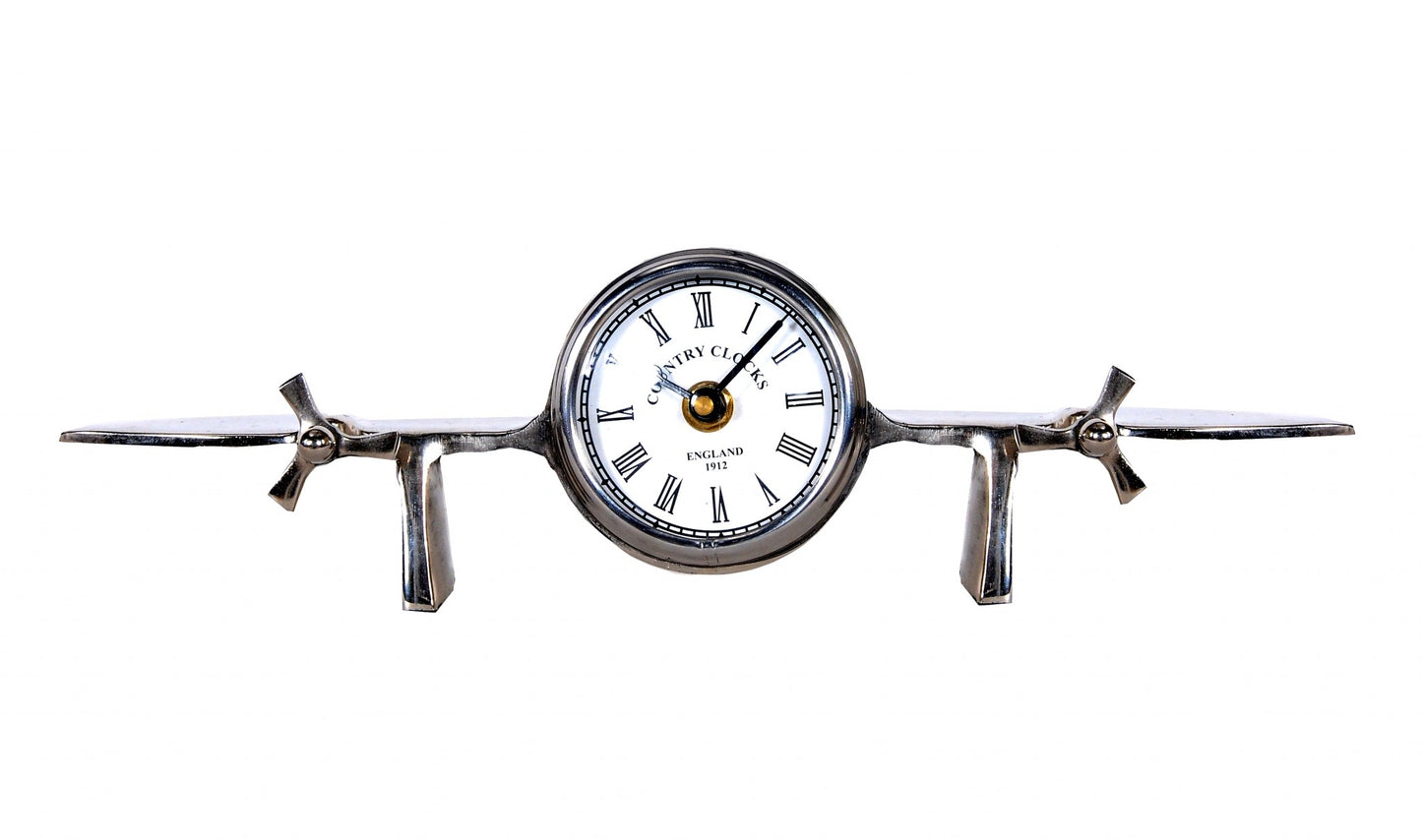 Aeroplane Table Clock By Homeroots | Sculptures | Modishstore - 3