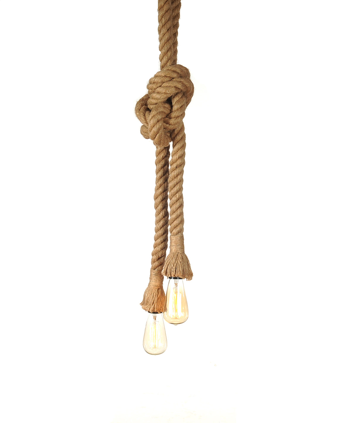 Rope Two Bulbs Pendant Lamp By Homeroots | Pendant Lamps | Modishstore