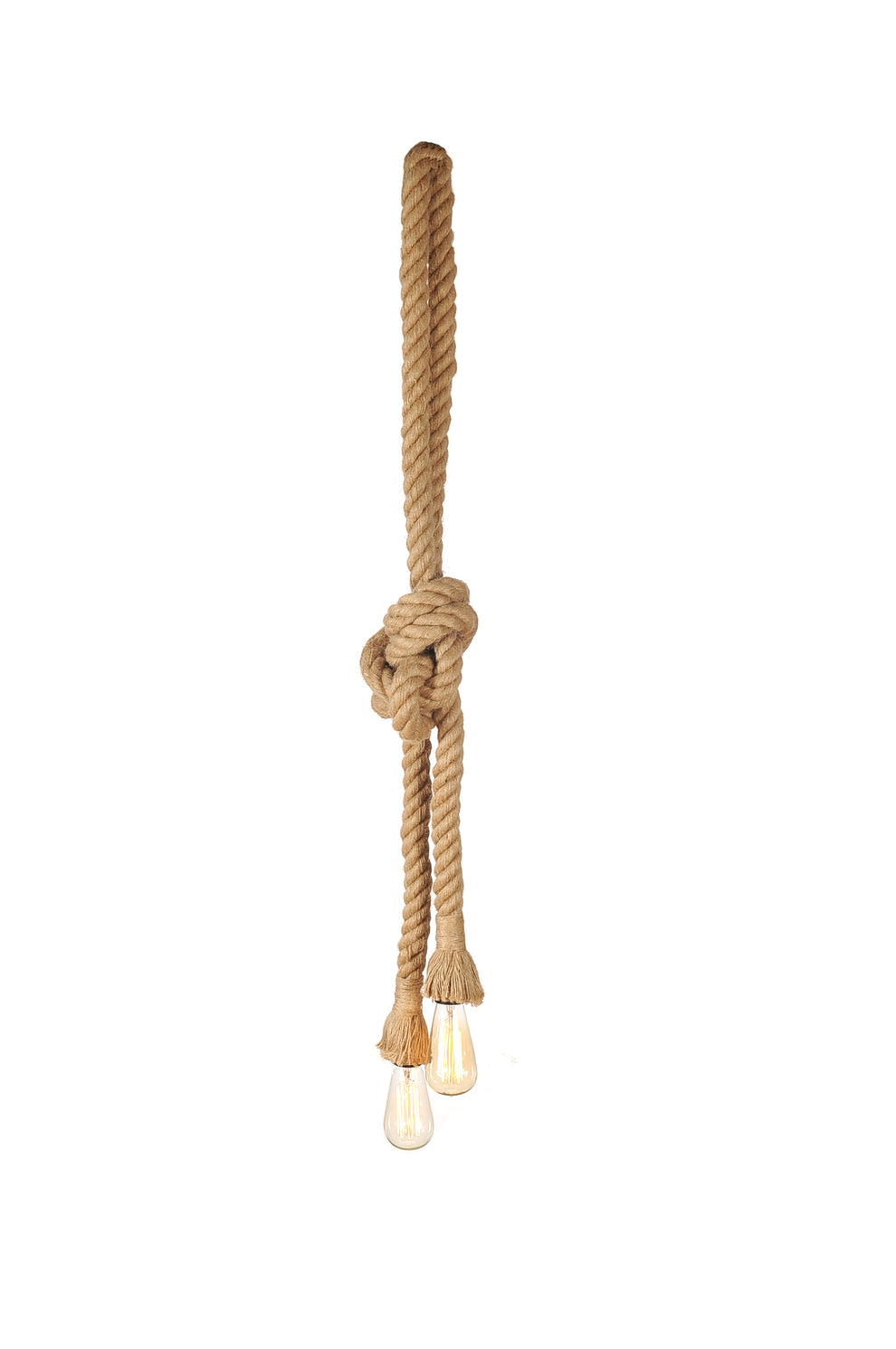 Rope Two Bulbs Pendant Lamp By Homeroots | Pendant Lamps | Modishstore - 2