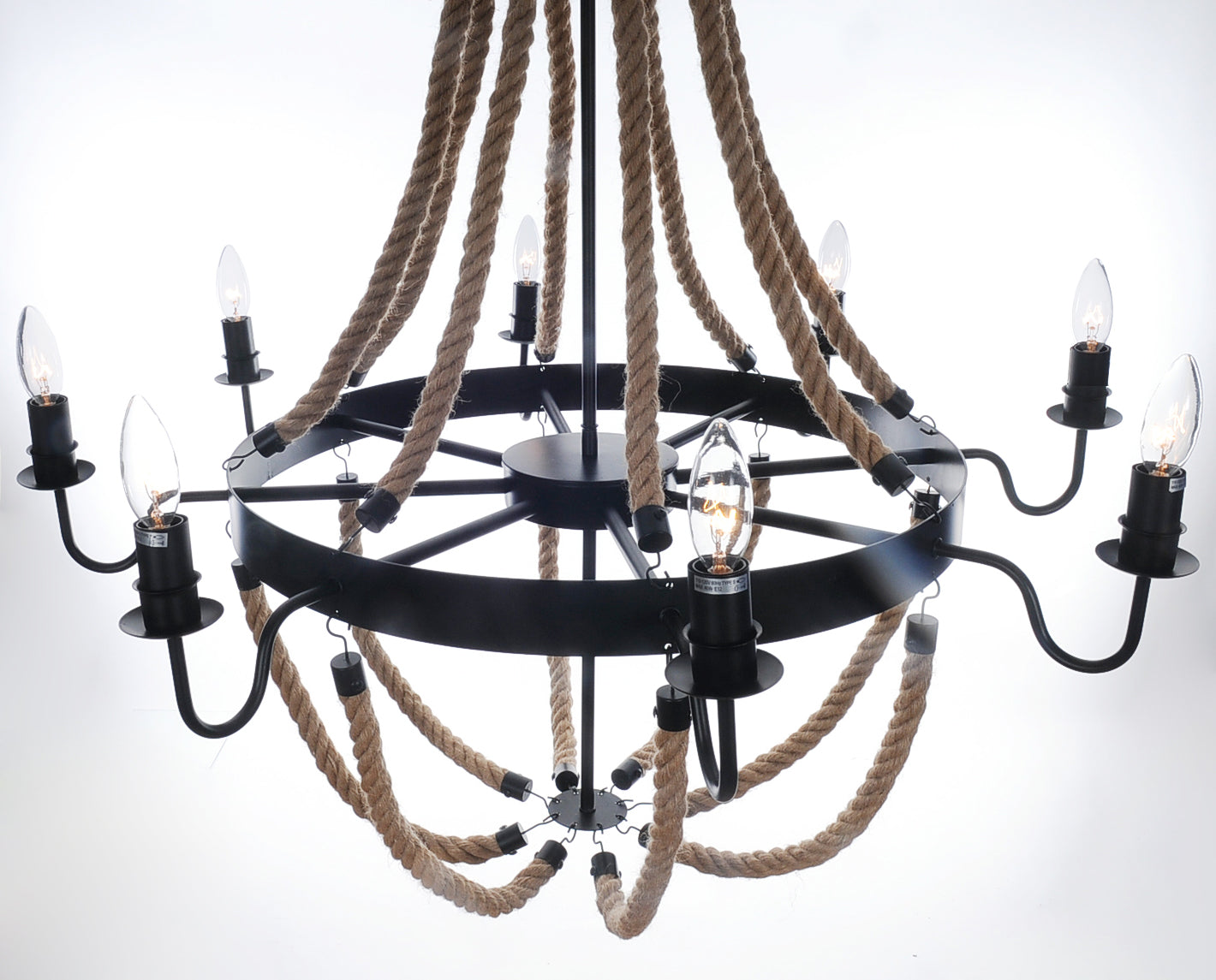 Bulbs Large Rope Pendant Lamp By Homeroots | Pendant Lamps | Modishstore - 2