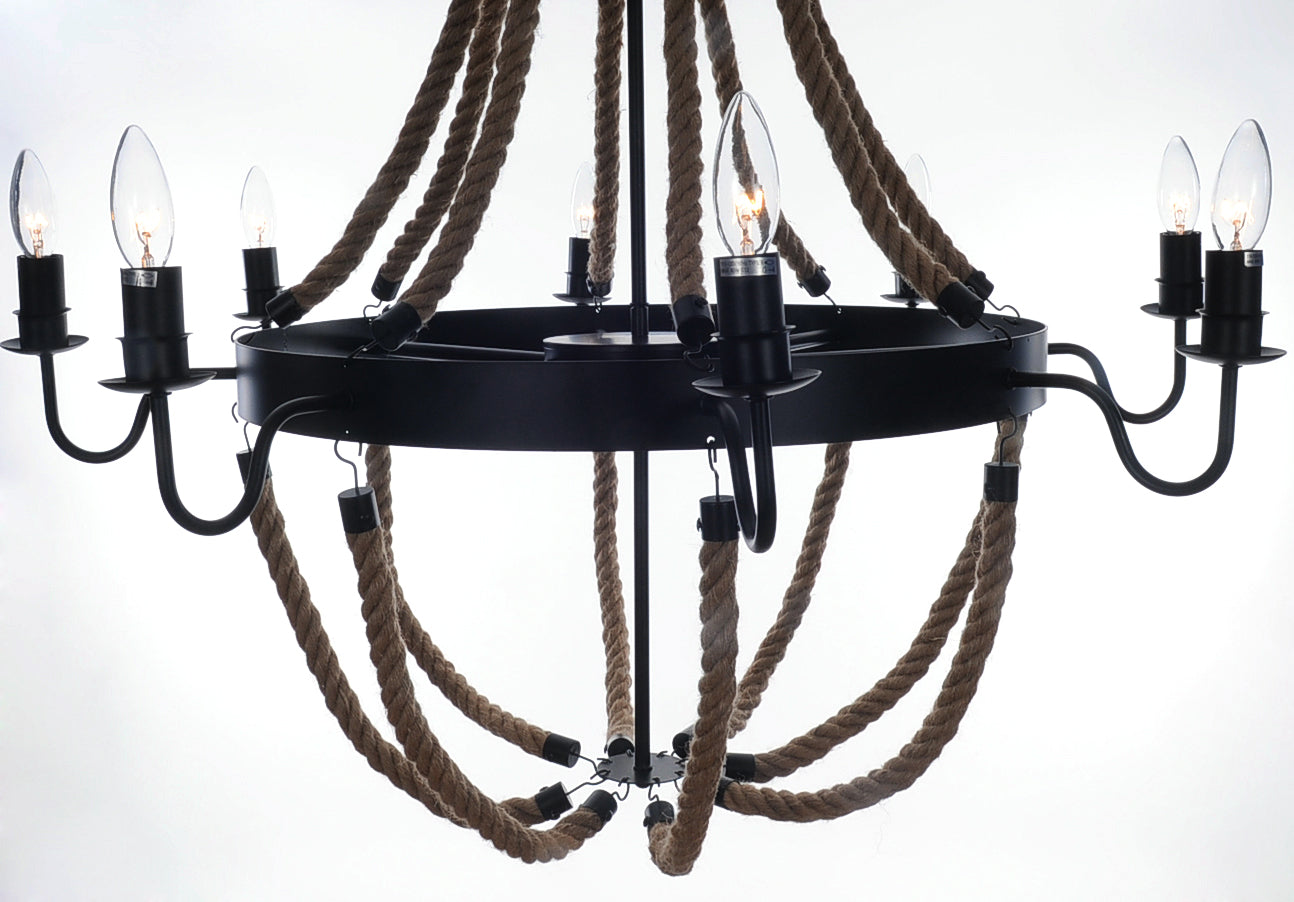 Bulbs Large Rope Pendant Lamp By Homeroots | Pendant Lamps | Modishstore - 3
