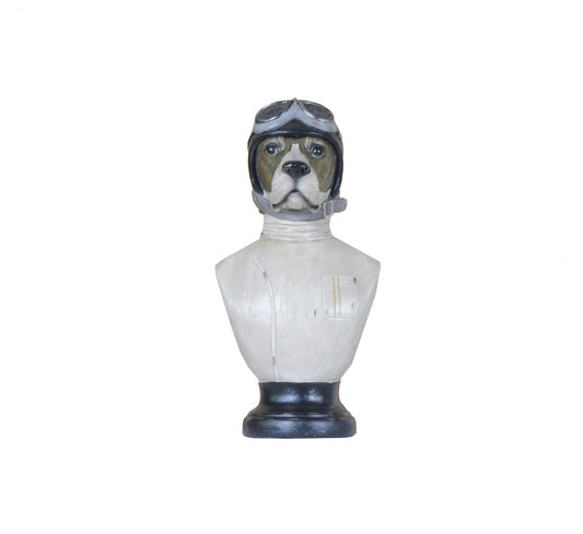 Dog Bust Aviator Statue By Homeroots | Sculptures | Modishstore