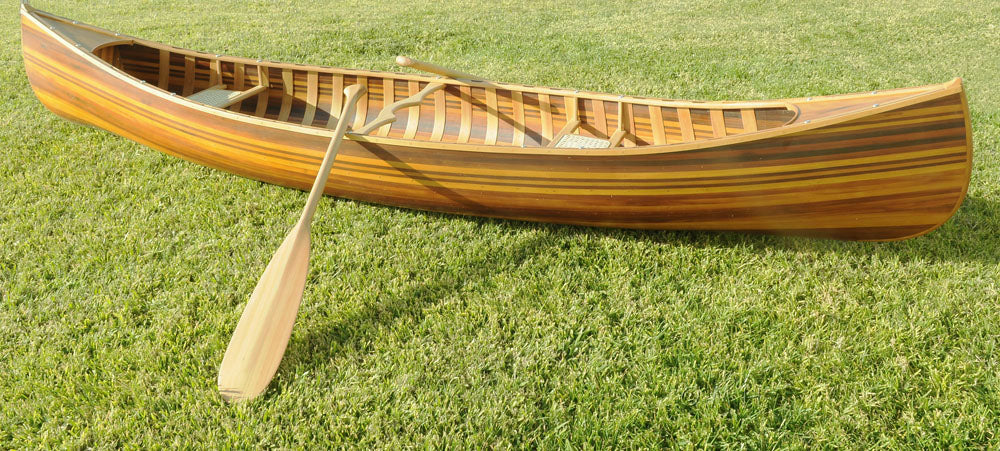 Matte Finish Wooden Canoe With Ribs Curved Bow By Homeroots