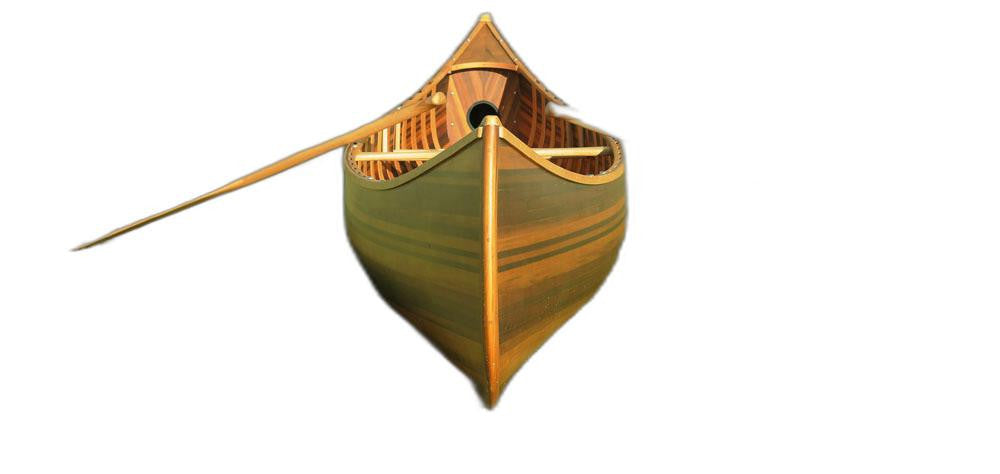 Matte Finish Wooden Canoe With Ribs Curved Bow By Homeroots | Sculptures | Modishstore - 6