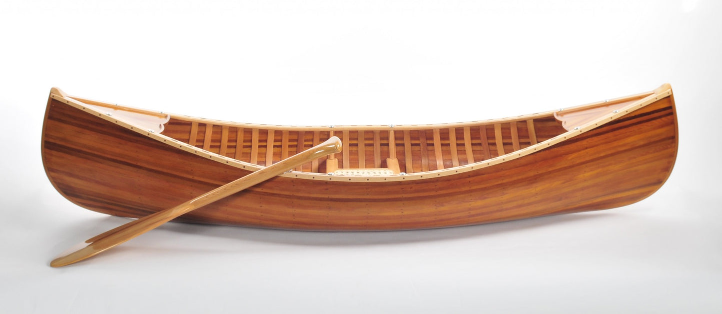 Wooden Canoe With Ribs Matte Finish By Homeroots | Sculptures | Modishstore - 2