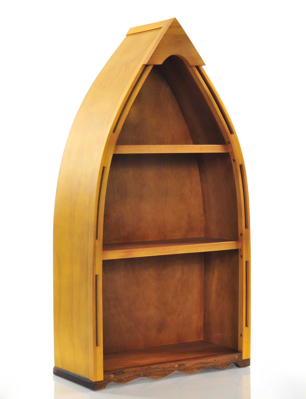 Wooden Canoe Book Shelf Small By Homeroots | Sculptures | Modishstore - 2