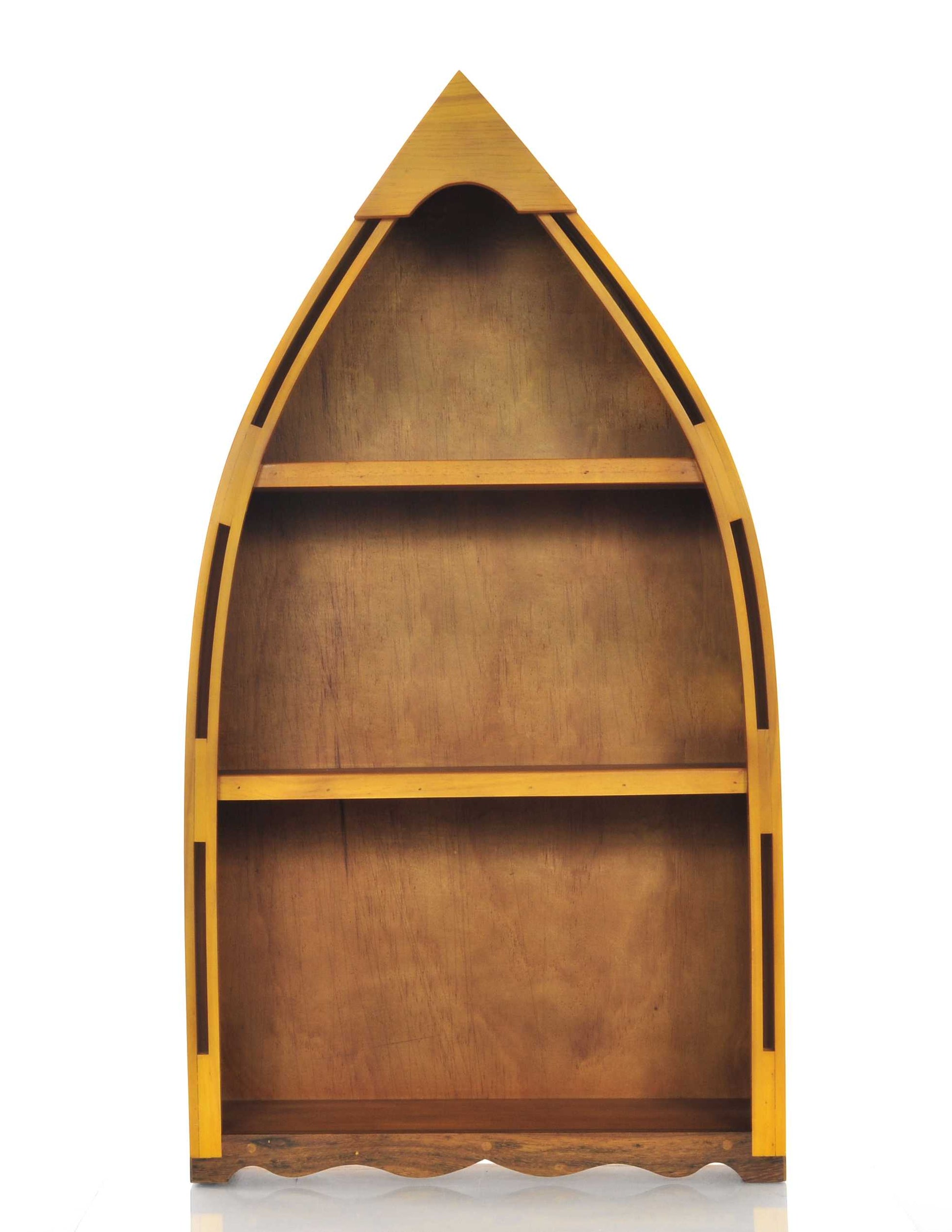 Wooden Canoe Book Shelf Small By Homeroots | Sculptures | Modishstore - 5
