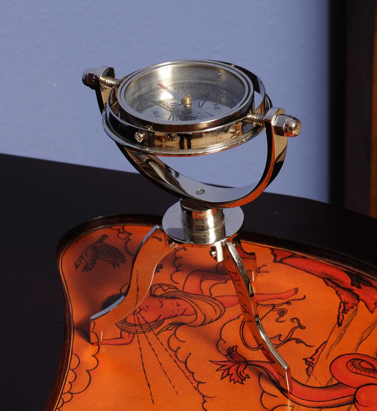 Gimbaled Compass on Tristand By Homeroots | Sculptures | Modishstore