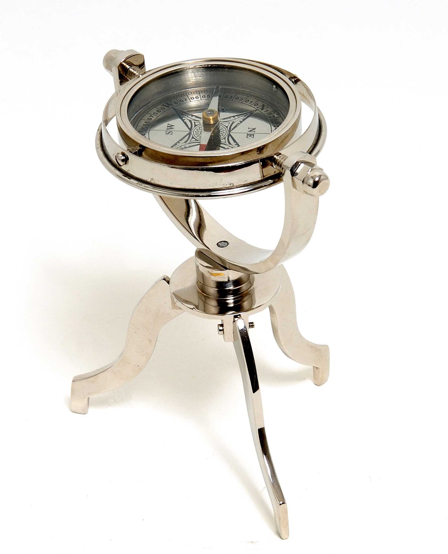 Gimbaled Compass on Tristand By Homeroots | Sculptures | Modishstore - 2