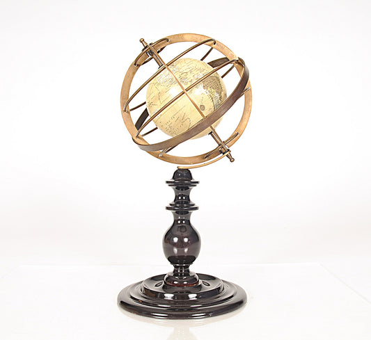 Globe in Brass Rings By Homeroots | Sculptures | Modishstore