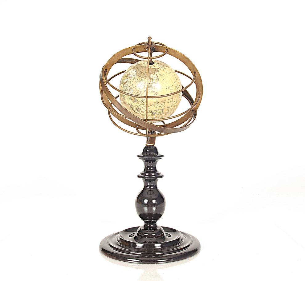 Globe in Brass Rings By Homeroots | Sculptures | Modishstore - 2