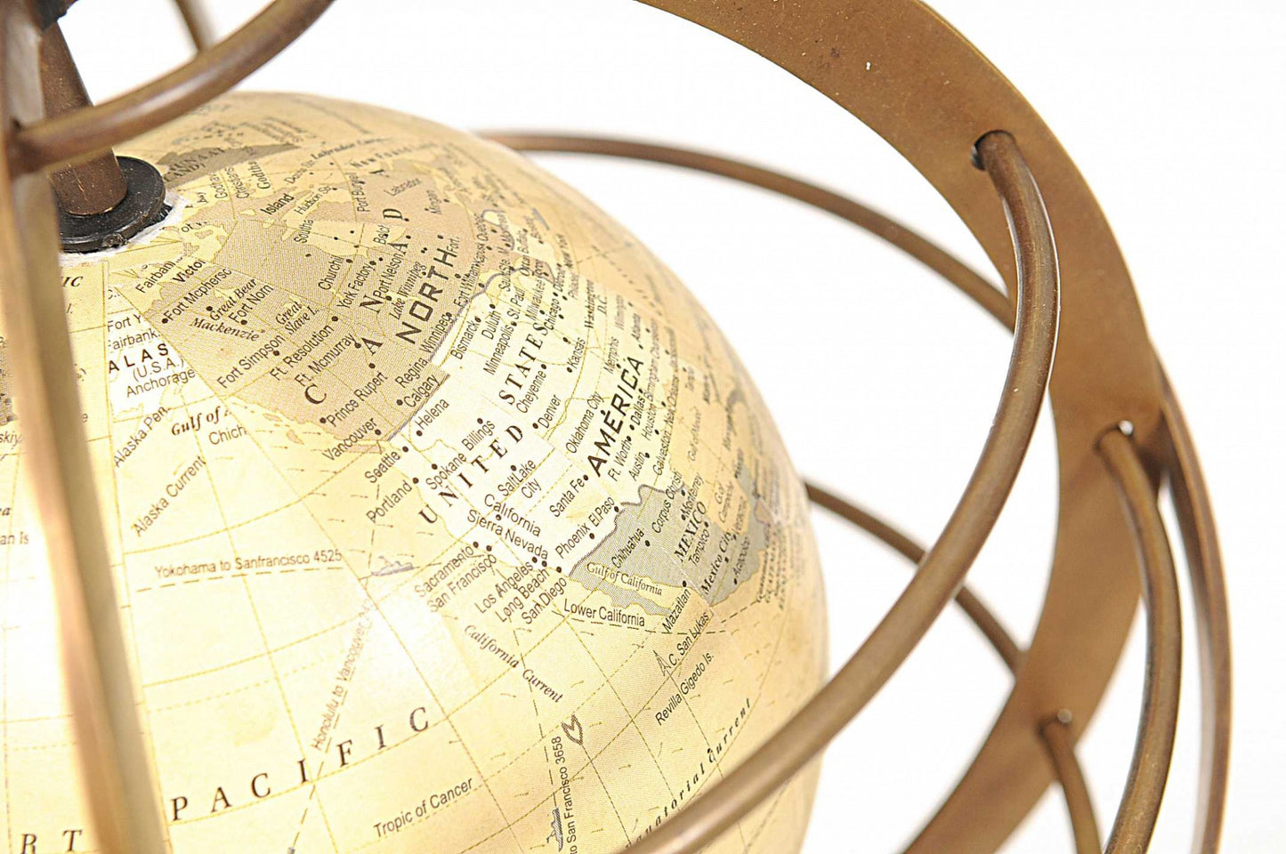 Globe in Brass Rings By Homeroots | Sculptures | Modishstore - 4