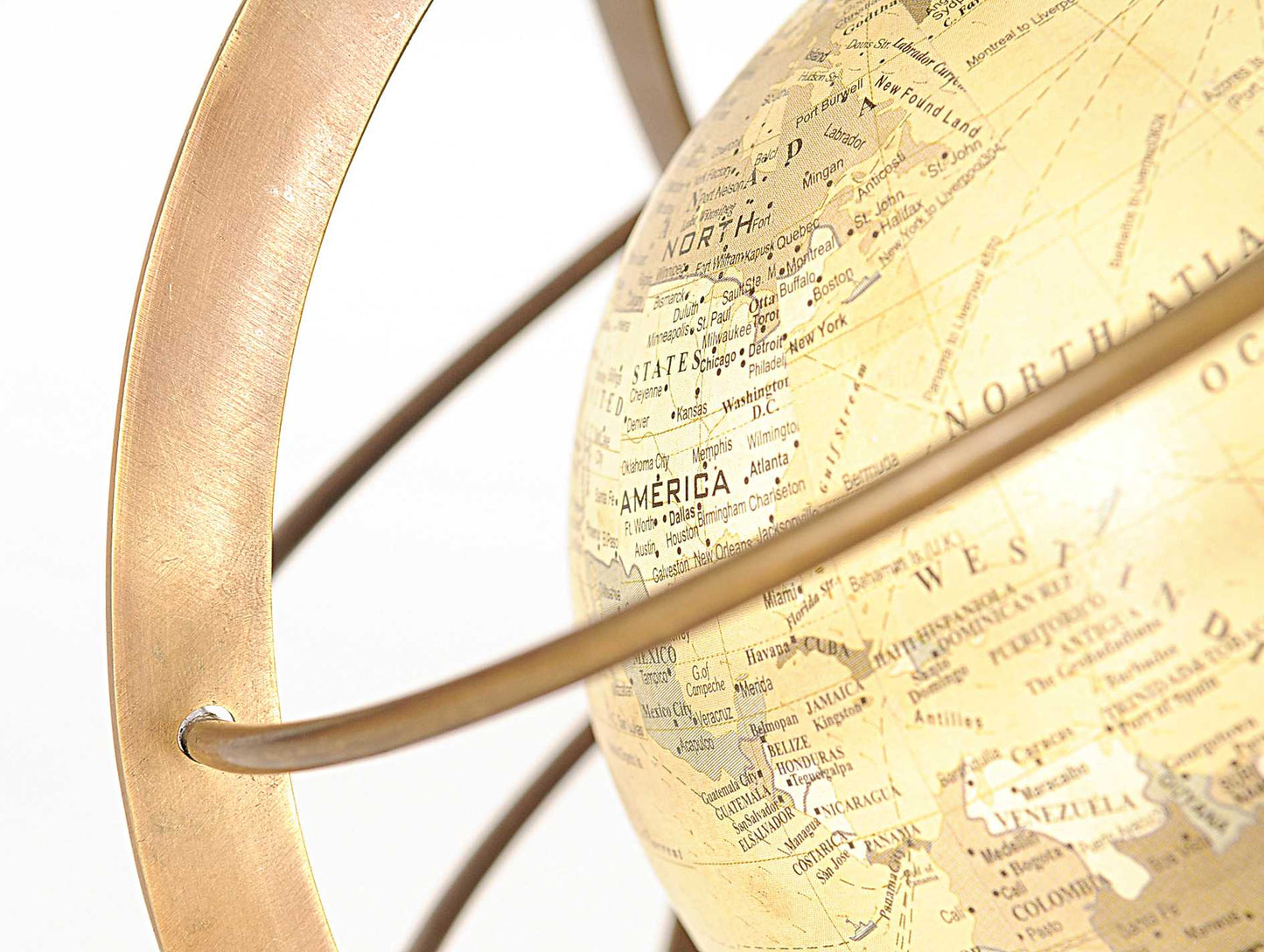 Globe in Brass Rings By Homeroots | Sculptures | Modishstore - 5