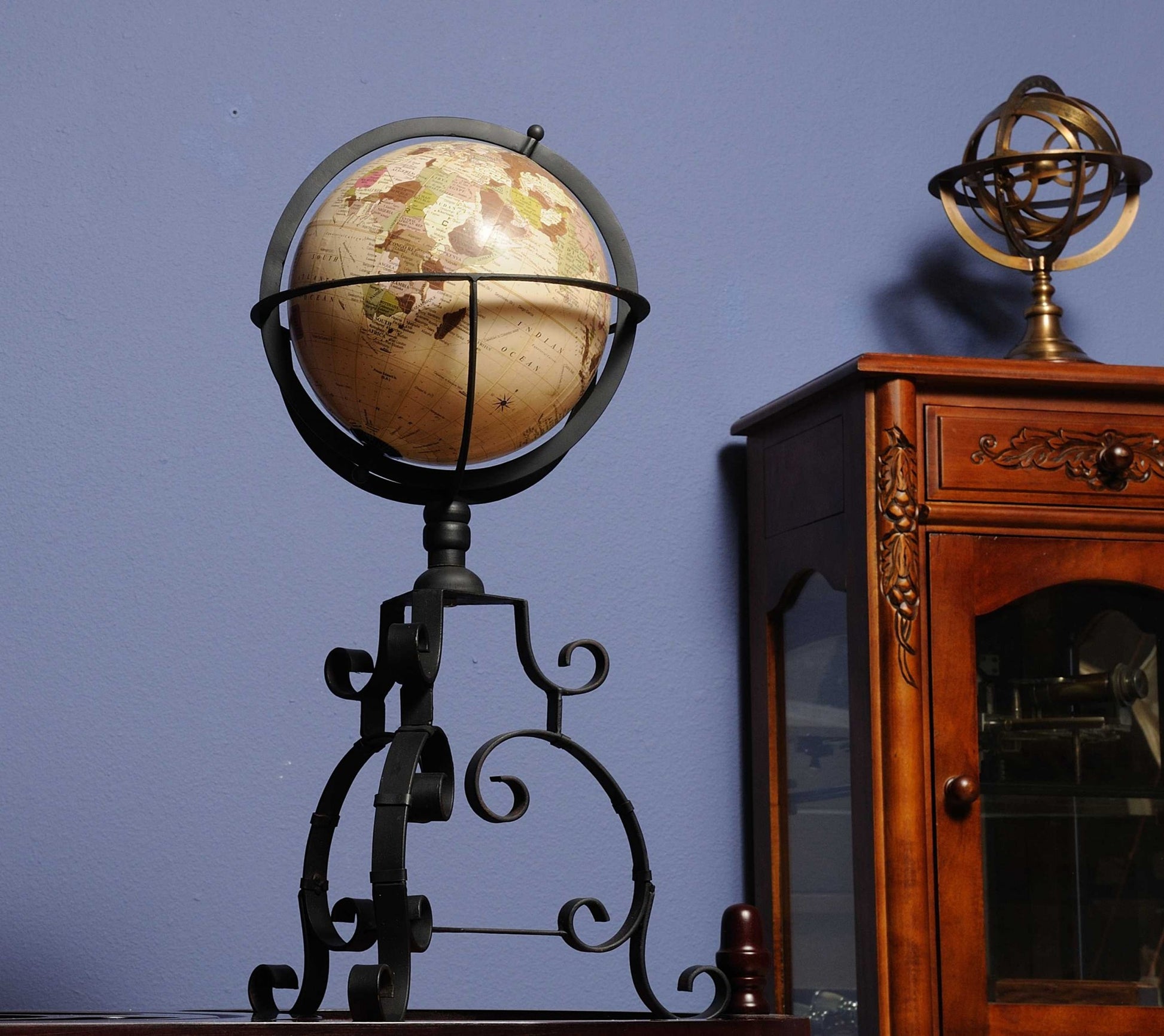 Globe on Tristand By Homeroots | Sculptures | Modishstore - 2