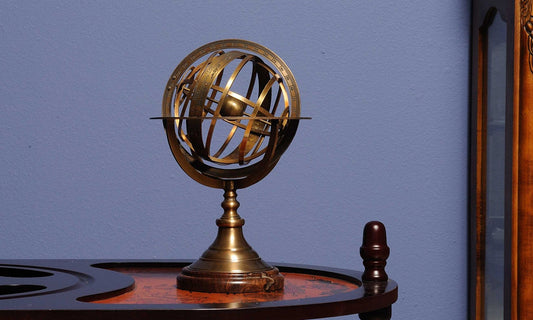 Armillary Sphere on Wood Base By Homeroots | Sculptures | Modishstore
