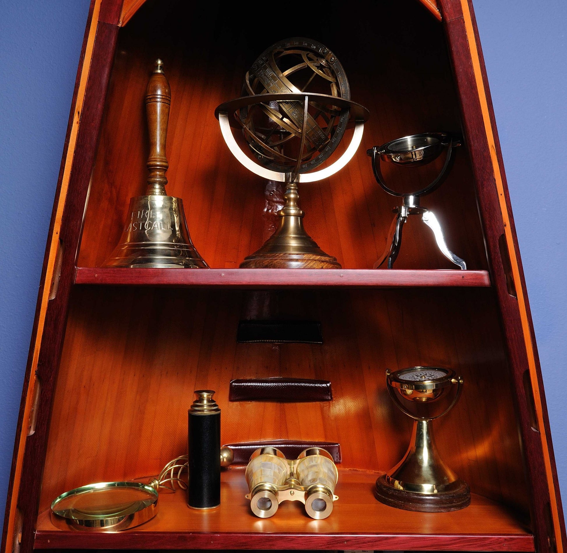 Armillary Sphere on Wood Base By Homeroots | Sculptures | Modishstore - 4