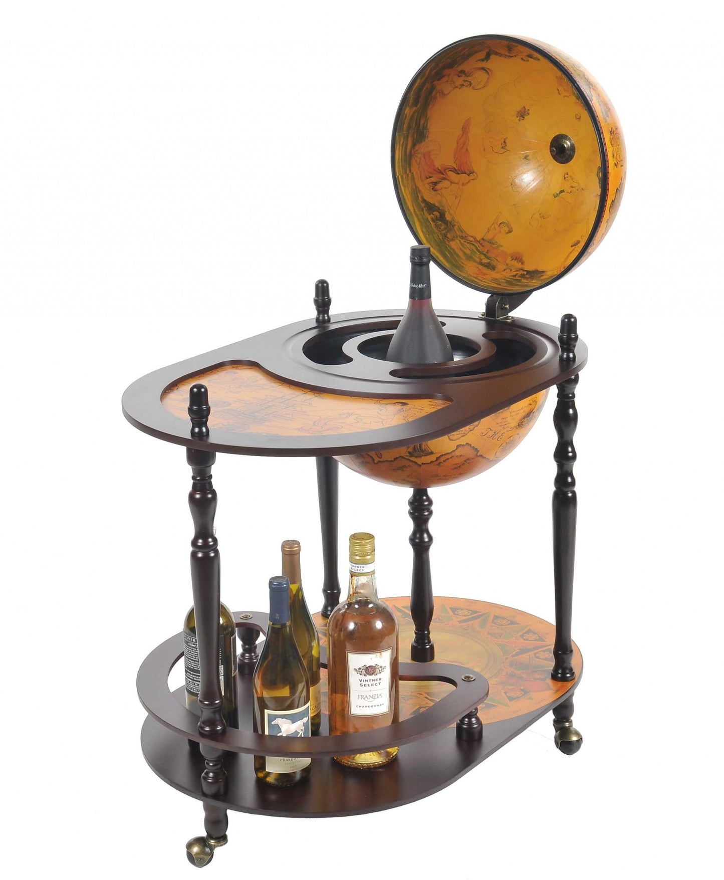 Red Globe Drink Trolley By Homeroots | Bar Carts | Modishstore