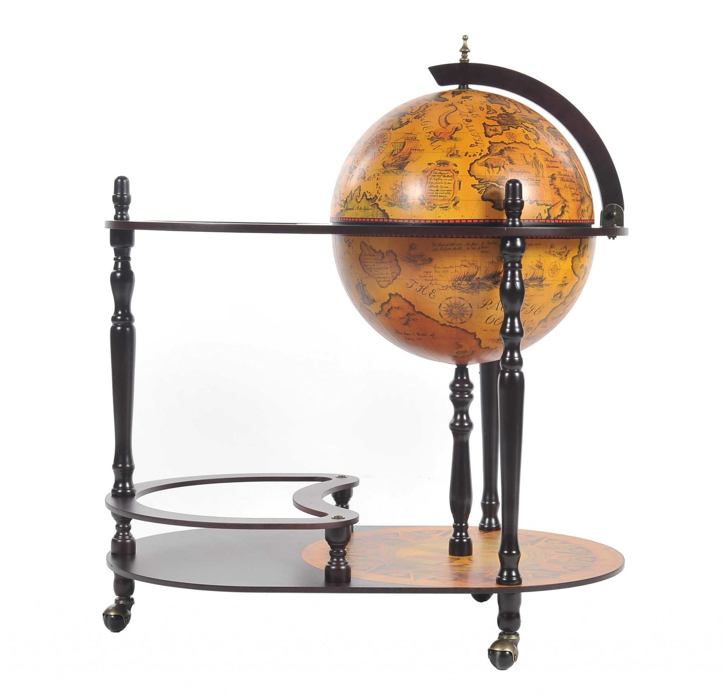 Red Globe Drink Trolley By Homeroots | Bar Carts | Modishstore - 2