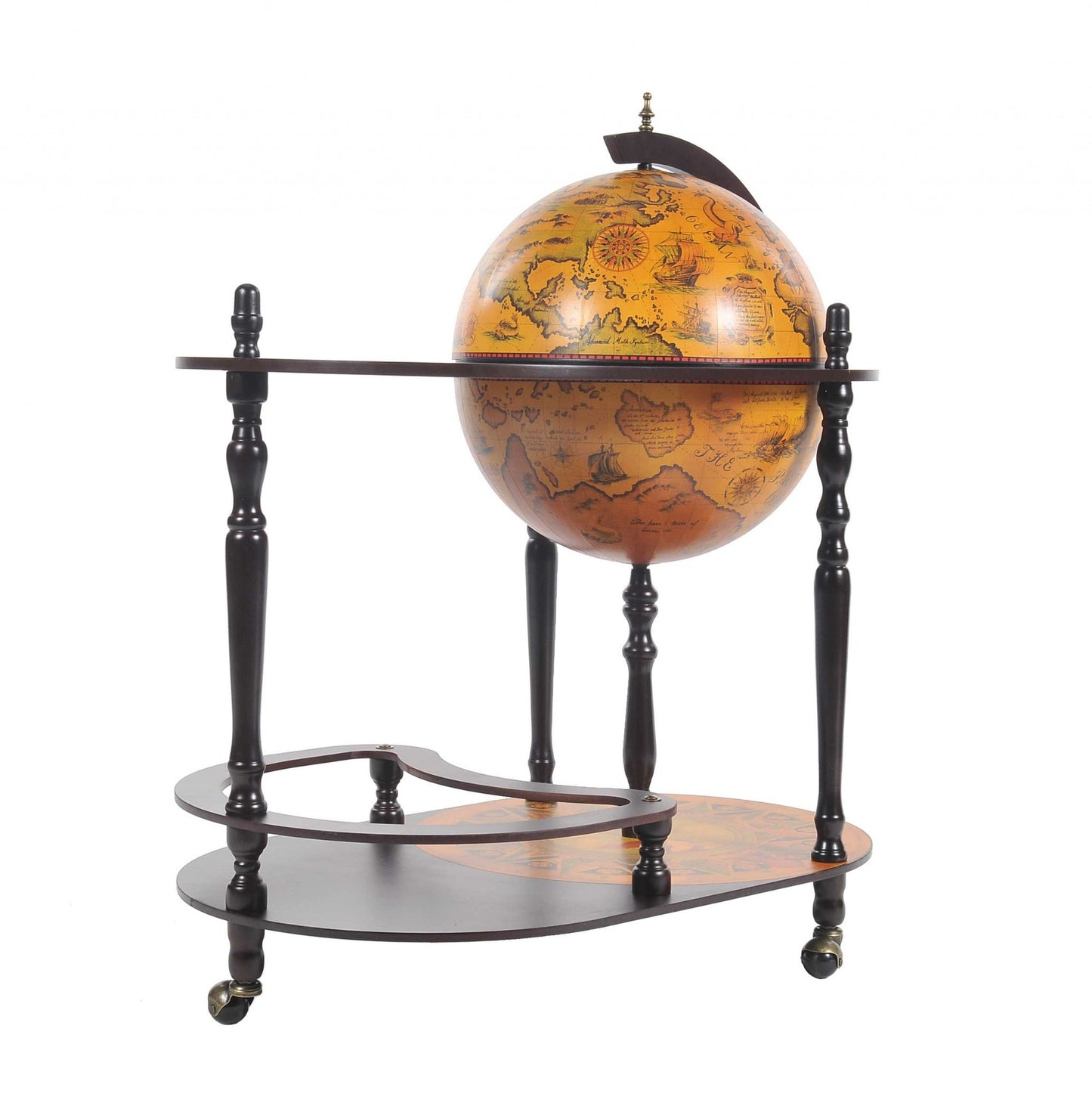 Red Globe Drink Trolley By Homeroots | Bar Carts | Modishstore - 3
