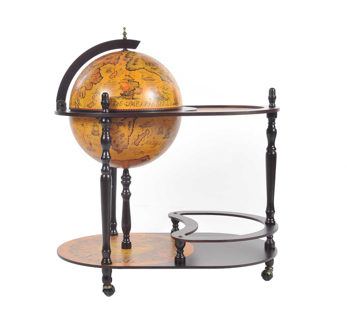 Red Globe Drink Trolley By Homeroots | Bar Carts | Modishstore - 5