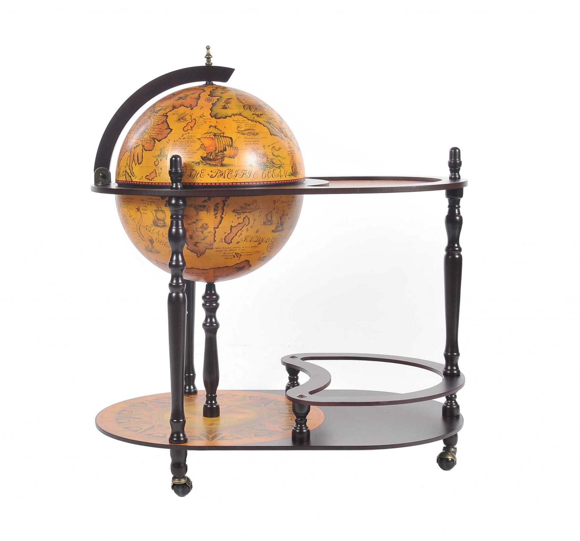 Red Globe Drink Trolley By Homeroots | Bar Carts | Modishstore - 5