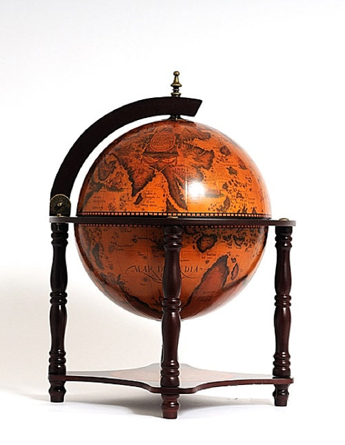 Red Globe Bar Legged Stand By Homeroots | Sculptures | Modishstore