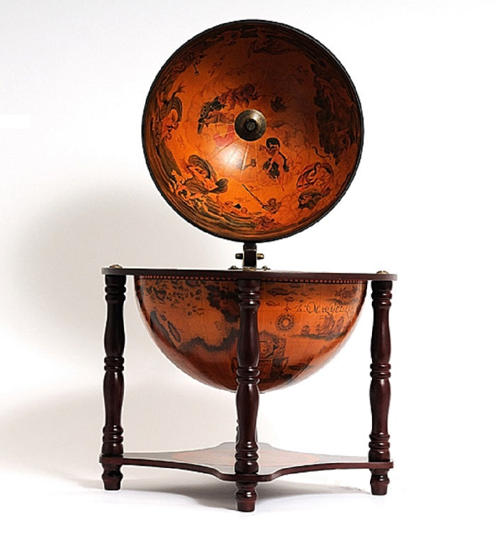 Red Globe Bar Legged Stand By Homeroots | Sculptures | Modishstore - 4
