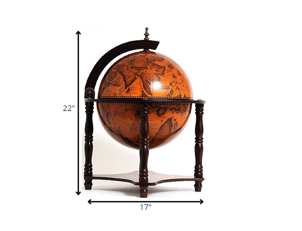 Red Globe Bar Legged Stand By Homeroots | Sculptures | Modishstore - 5