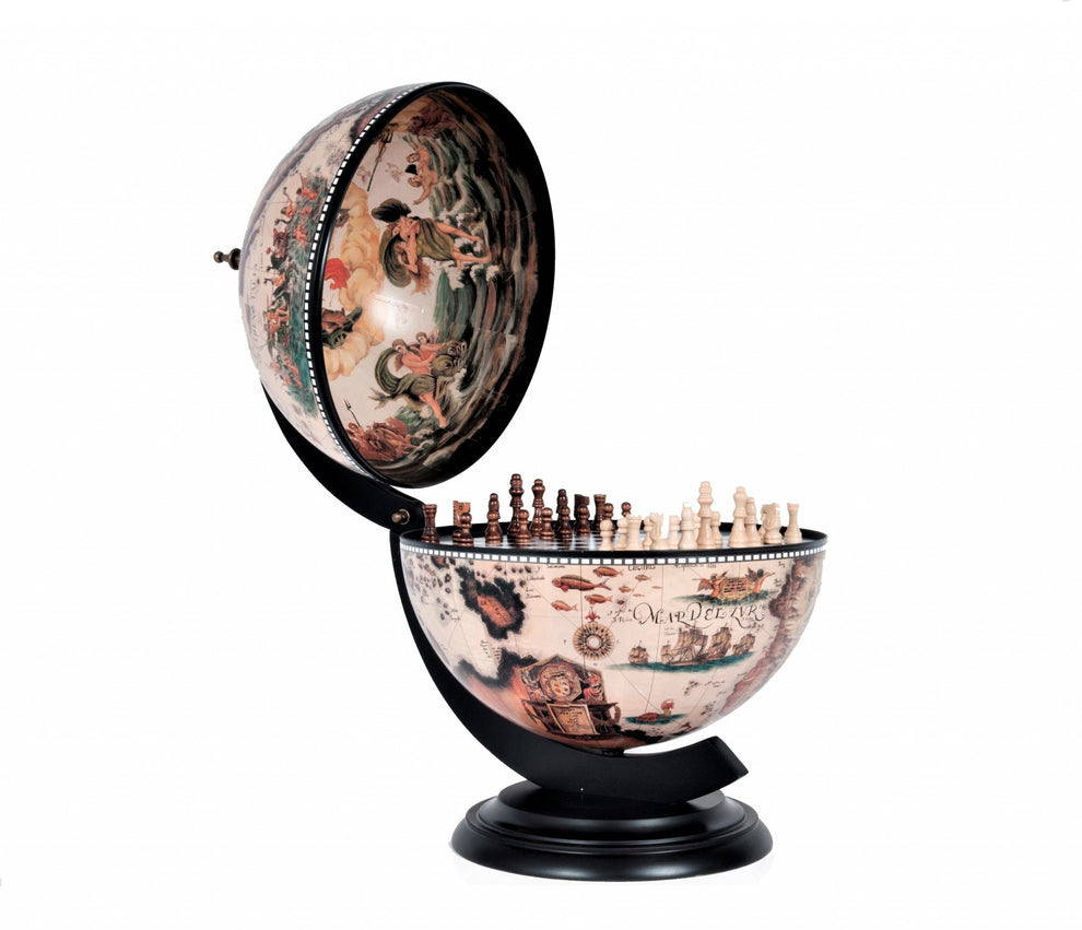 White Globe inches with Chess Holder By Homeroots | Sculptures | Modishstore - 4