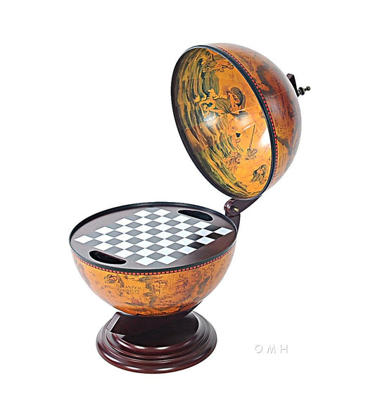 Red Globe with Chess Holder By Homeroots - 364359 | Sculptures | Modishstore