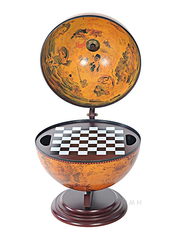 Red Globe with Chess Holder By Homeroots - 364359 | Sculptures | Modishstore - 2