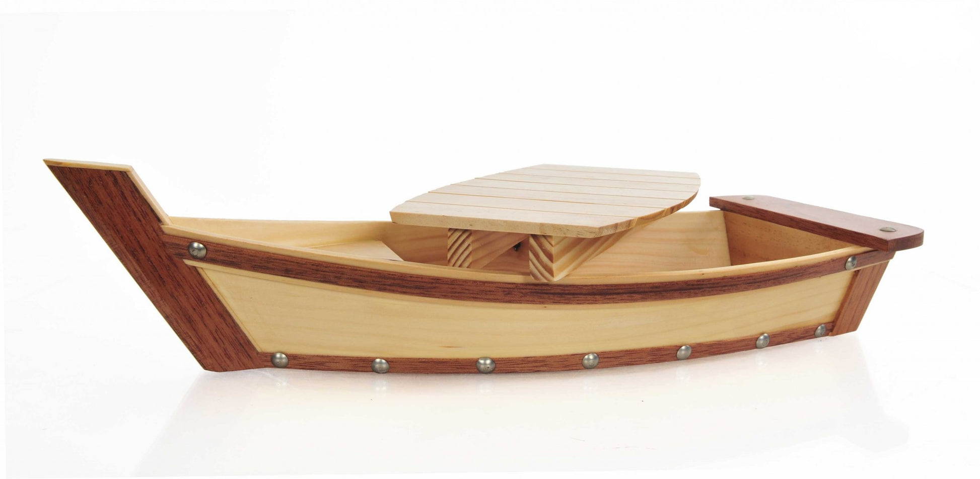 Small Wooden Sushi Boat Serving Tray By Homeroots | Trays | Modishstore - 4