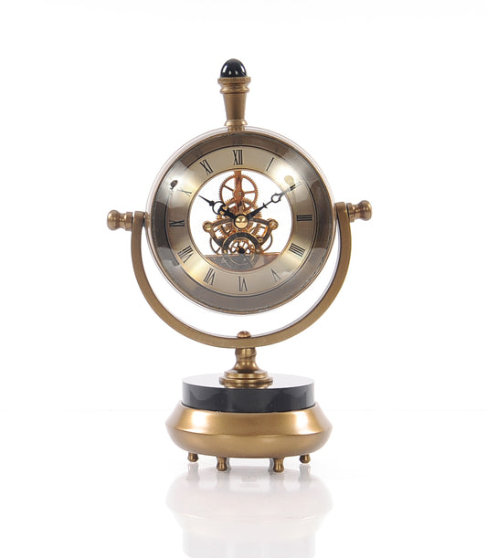 Brass Table Clock By Homeroots | Sculptures | Modishstore