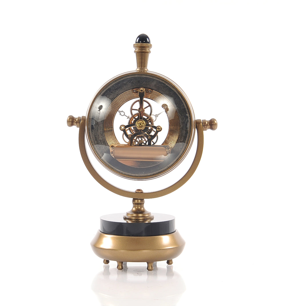 Brass Table Clock By Homeroots | Sculptures | Modishstore - 3