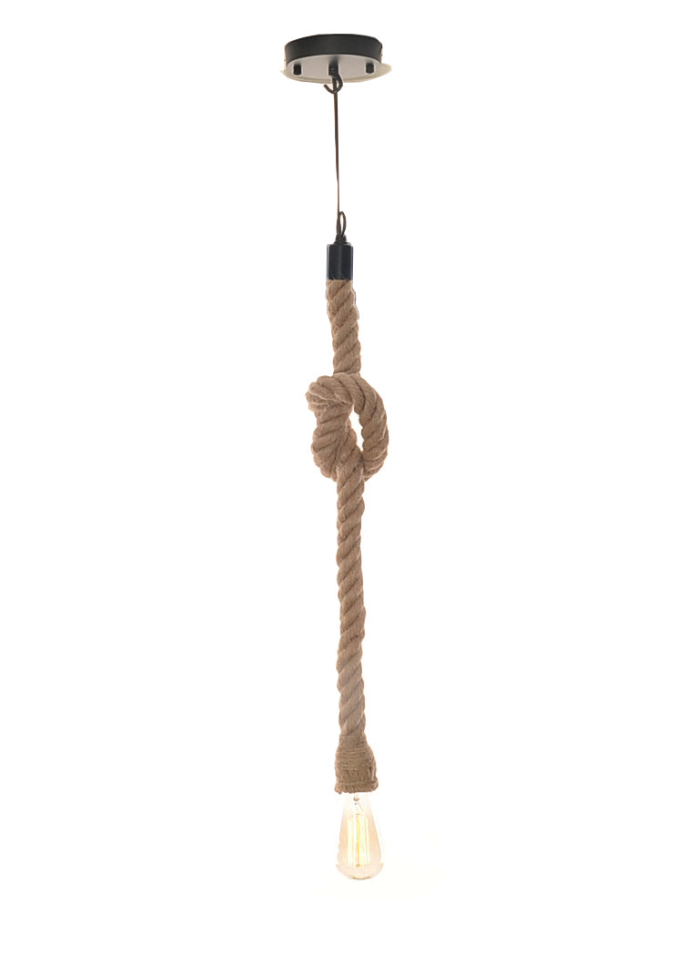 Rope Pendant Lamp Single Bulb By Homeroots | Pendant Lamps | Modishstore - 2