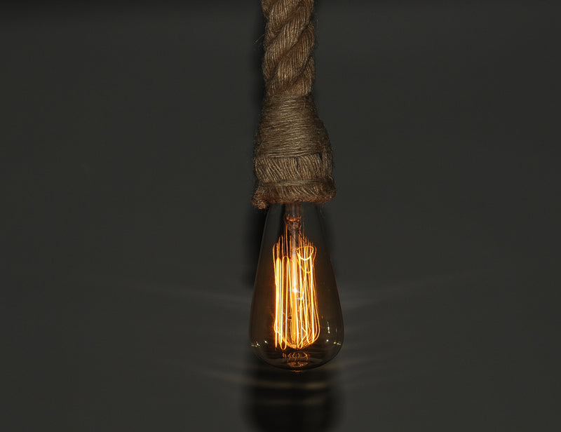 Rope Pendant Lamp Single Bulb By Homeroots | Pendant Lamps | Modishstore