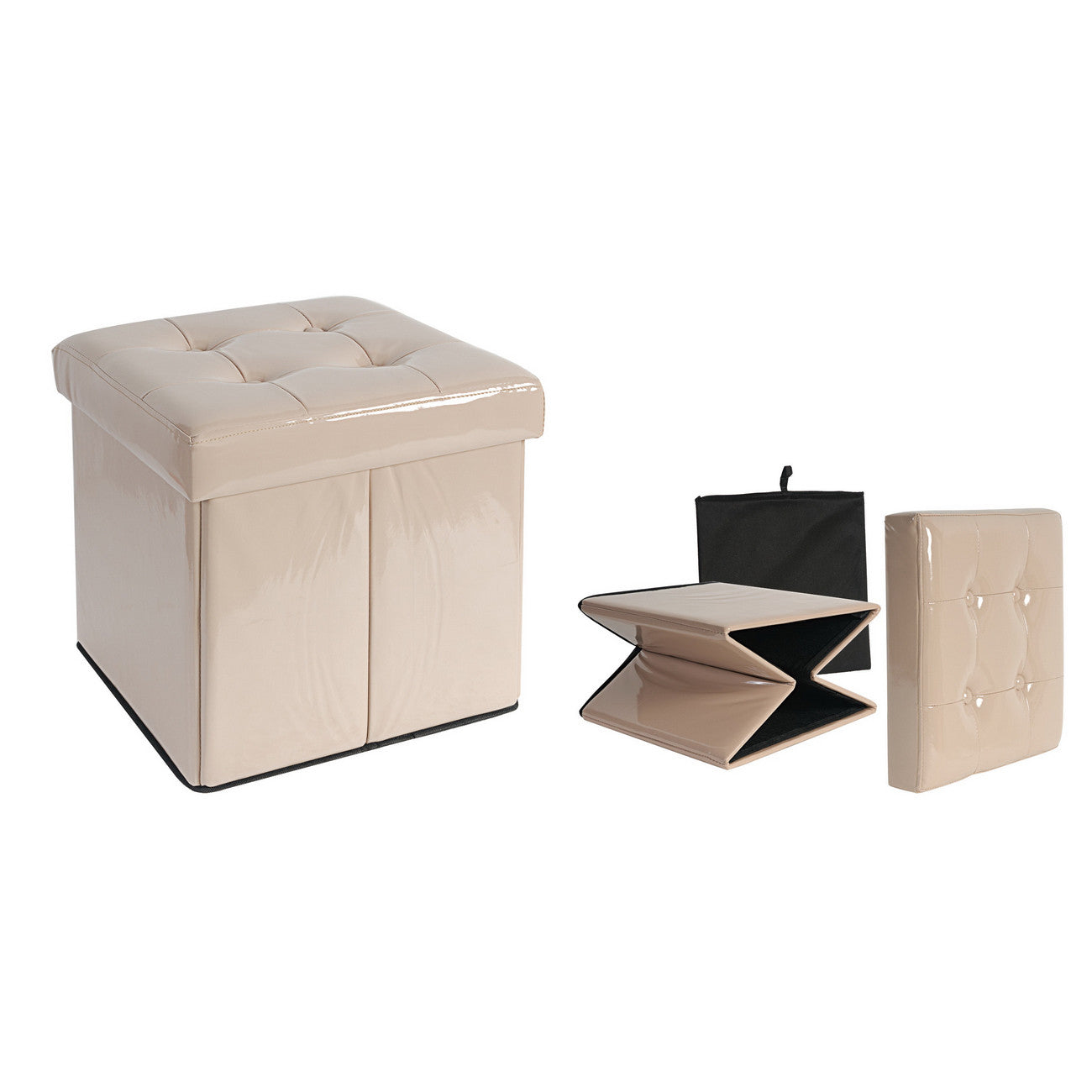 A&B Home Foldable Storage Cube - Set Of 2 | Ottomans | Modishstore