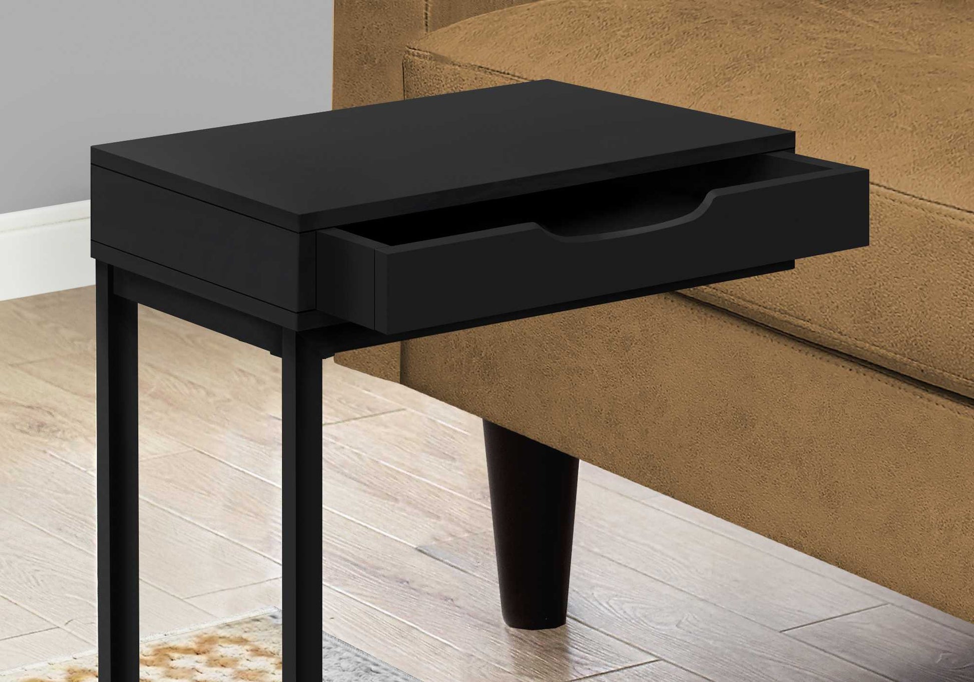 Black Metal With A Drawer Accent Table By Homeroots | Accent Tables | Modishstore - 2