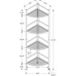 Classic Black 4 Tier Metal Corner Shelf By Homeroots | Bookcases | Modishstore - 10