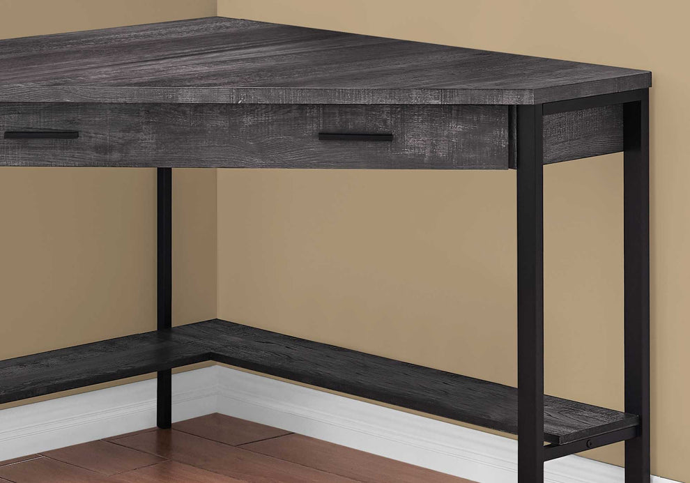 Black Reclaimed Wood Corner Computer Desk By Homeroots | Desks | Modishstore - 3