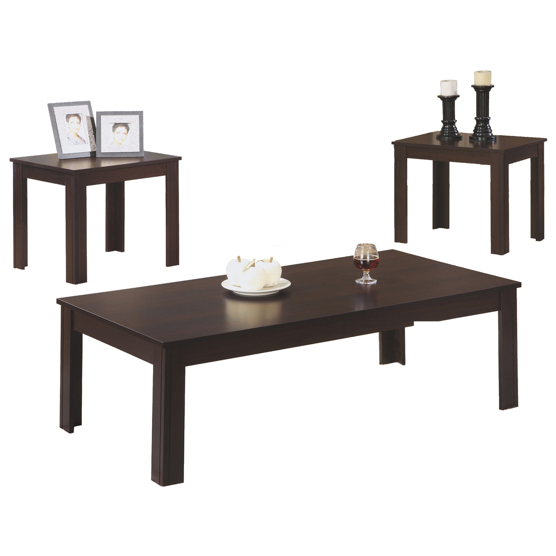 Cappuccino Table Set - 3Pcs Set By Homeroots | Coffee Tables | Modishstore - 4
