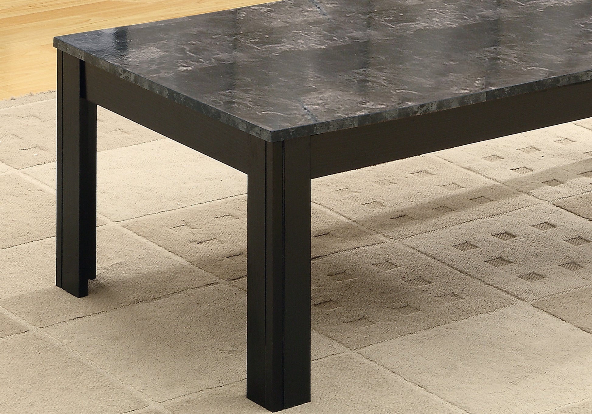 Black Grey Marble-Look Top Table Set - 3Pcs Set By Homeroots | Coffee Tables | Modishstore - 4
