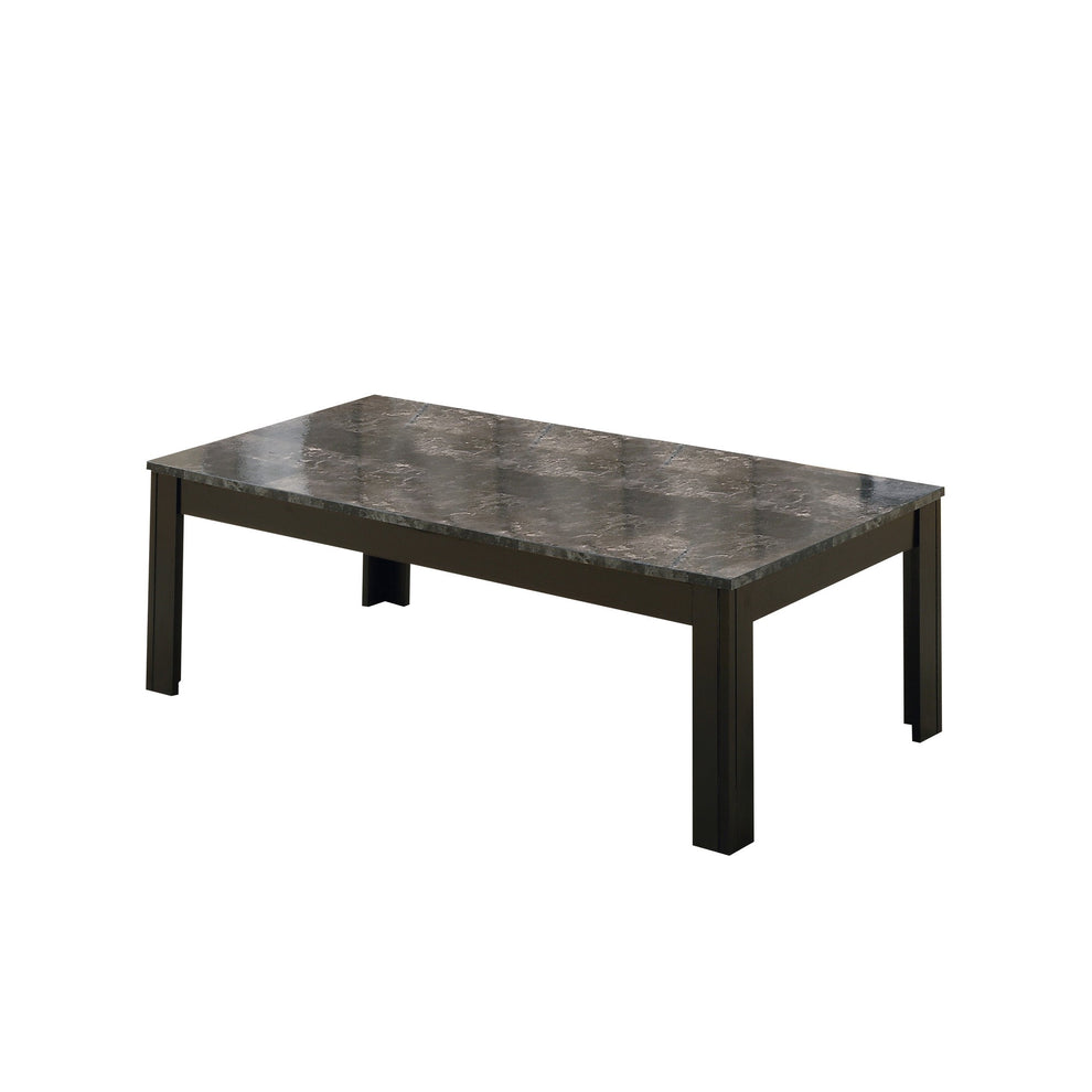 Black Grey Marble-Look Top Table Set - 3Pcs Set By Homeroots | Coffee Tables | Modishstore - 2