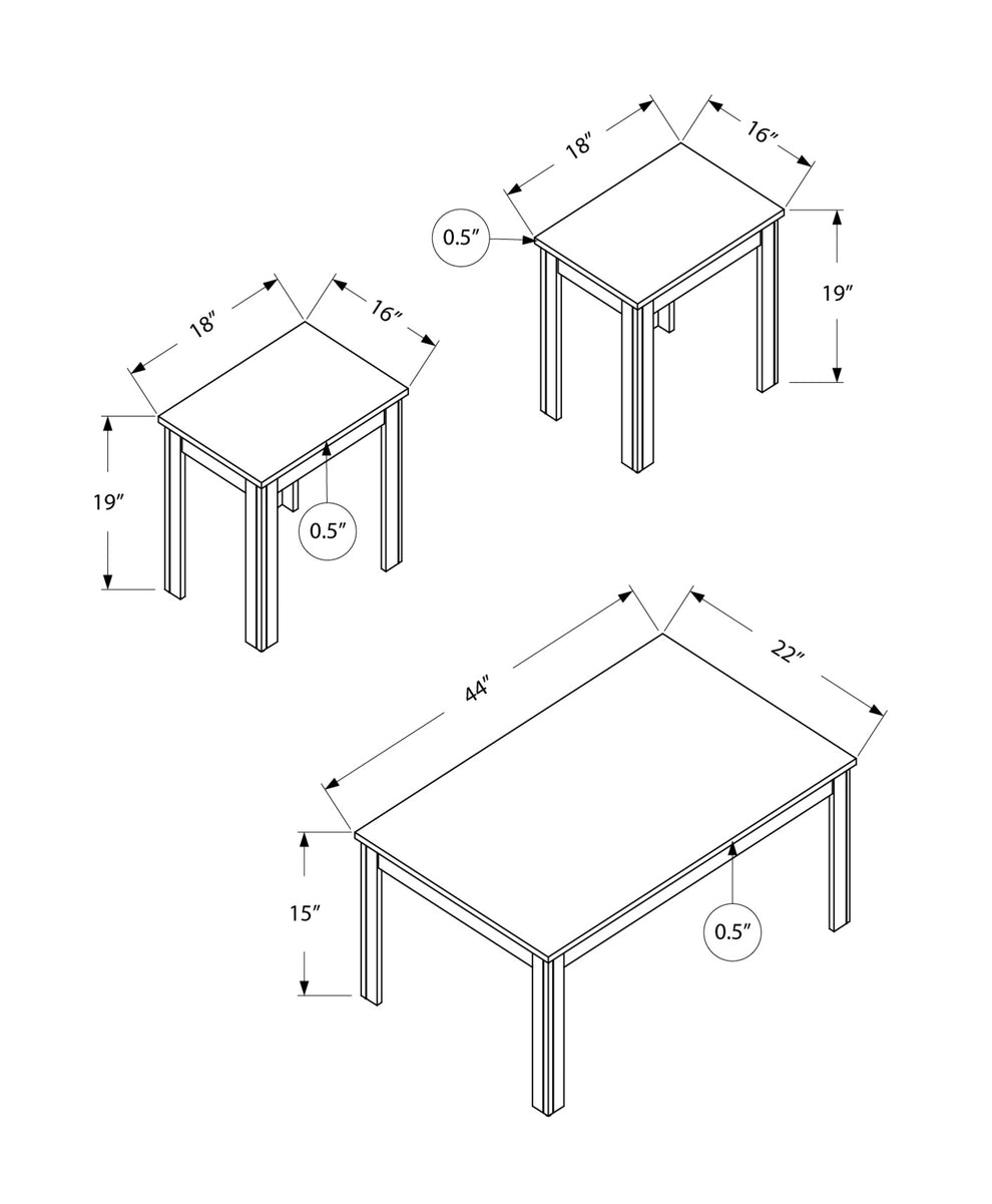 Dark Taupe Table Set - 3Pcs Set By Homeroots | Accent Tables | Modishstore - 5